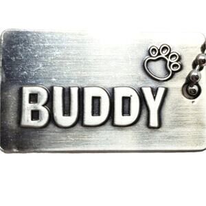 Disney 'Buddy' Paw Print Dog Tag Necklace